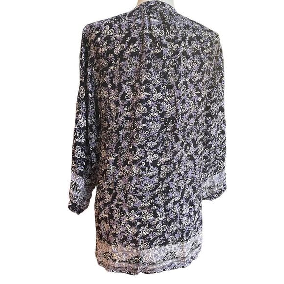 Natalie Martin 100% Silk Button Down Long Sleeve Floral Blouse Shirt Top XS - Picture 8 of 11